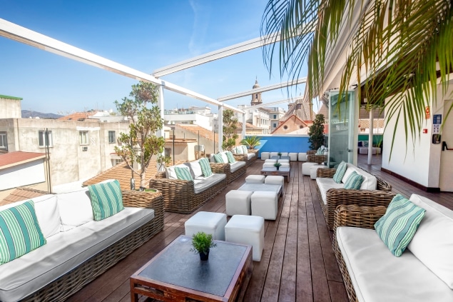 chill out area at rooftop bar terraza de san juan in malaga